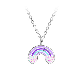 Regenbogen Kinder Halskette 925 Silber