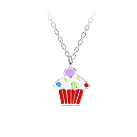 Cupcake Kinder Halskette 925 Silber