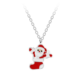 Weihnachtsmann Kinder Halskette 925 Silber
