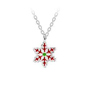Schneeflocken Kinder Halskette 925 Silber