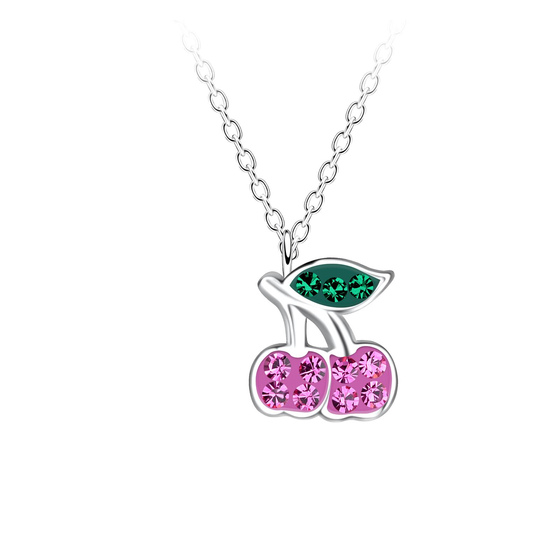 Kirschen Kinder Halskette 925 Silber