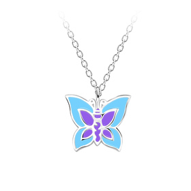 Schmetterling Kinder Halskette 925 Silber