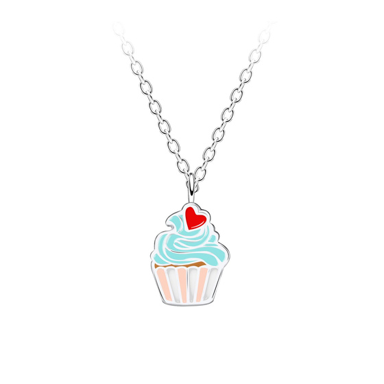 Cupcake Kinder Halskette 925 Silber