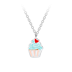 Cupcake Kinder Halskette 925 Silber