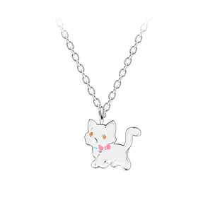 Katzen Kinder Halskette 925 Silber