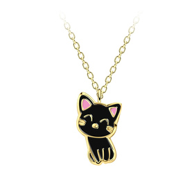 Katzen Kinder Halskette 925 Silber
