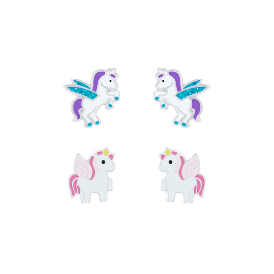 Einhorn Kinder Ohrringe Set 925 Silber