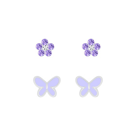 Schmetterling Kinder Ohrringe Set 925 Silber