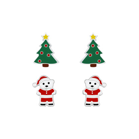 Weihnachten Kinder Ohrringe Set 925 Silber