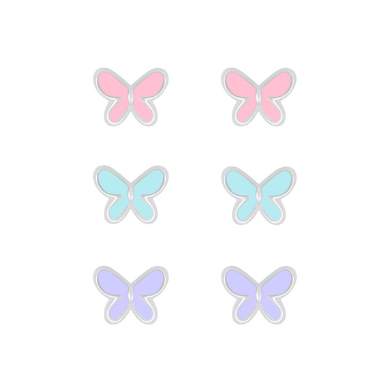 Schmetterling Kinder Ohrringe Set 925 Silber