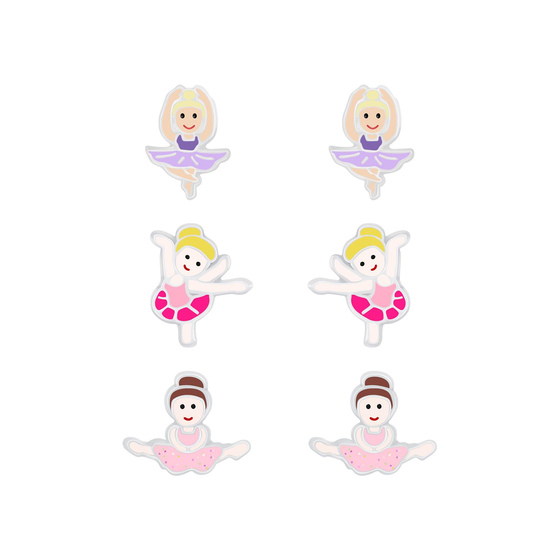 Ballerina Kinder Ohrringe Set 925 Silber