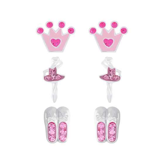 Ballerina Kinder Ohrringe Set 925 Silber