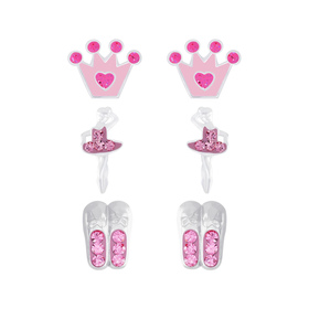 Ballerina Kinder Ohrringe Set 925 Silber