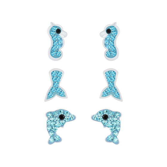 Meeresliebhaber Kinder Ohrringe Set 925 Silber