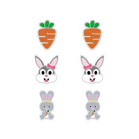 Karotte und Kaninchen Kinder Ohrringe Set 925 Silber