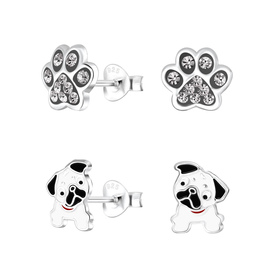 Hundeliebhaber Kinder Ohrringe Set 925 Silber