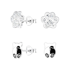 Hundeliebhaber Kinder Ohrringe Set 925 Silber
