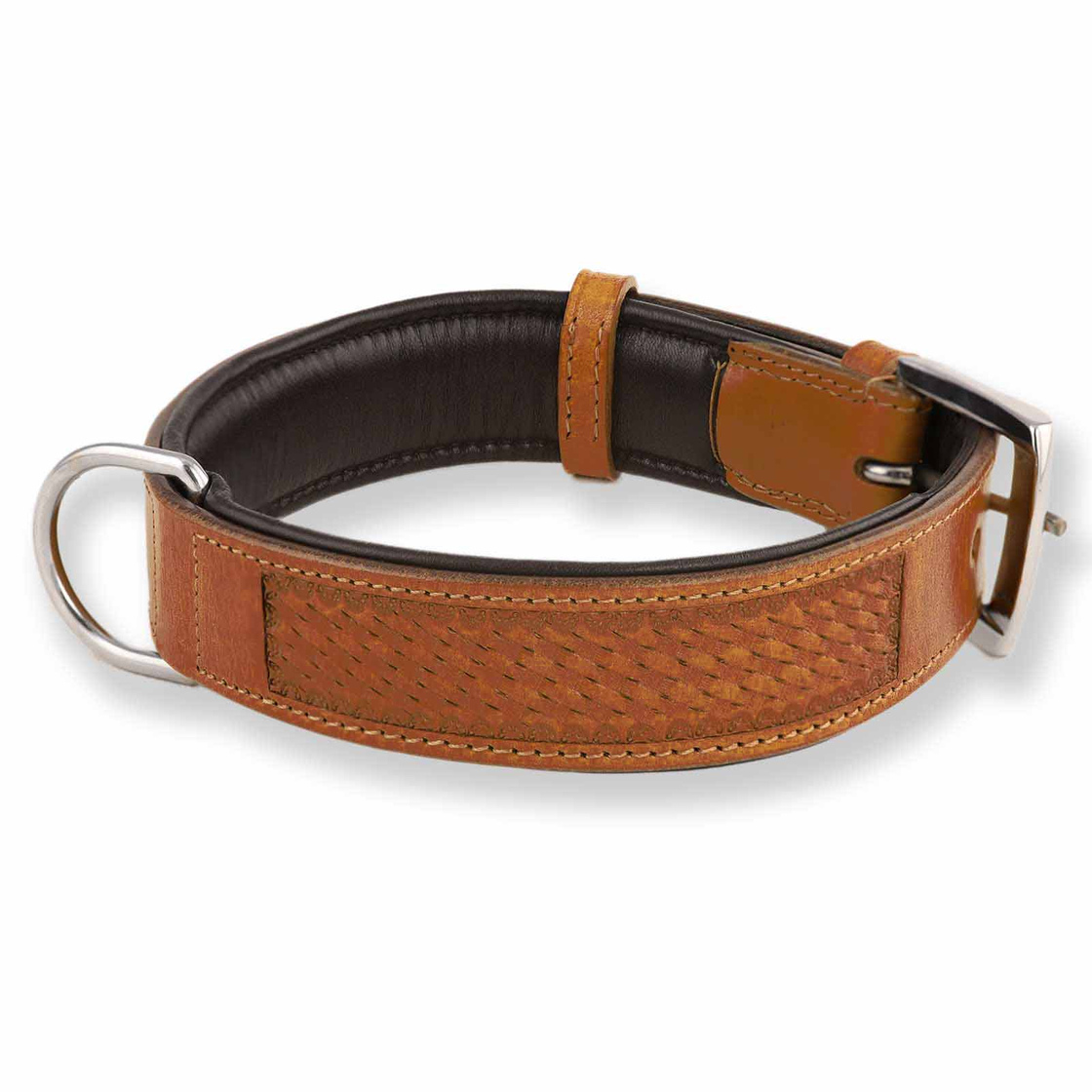 Dogs My Love Hundehalsband Aus Echtleder – Gepolstert, In 3 Größen (29,2–35,6 Cm), Braun