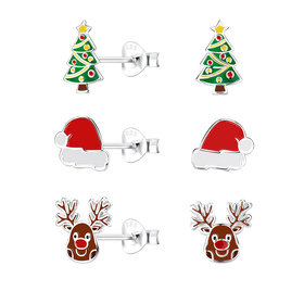 Weihnachten Kinder Ohrringe Set 925 Silber