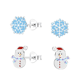 Weihnachten Kinder Ohrringe Set 925 Silber