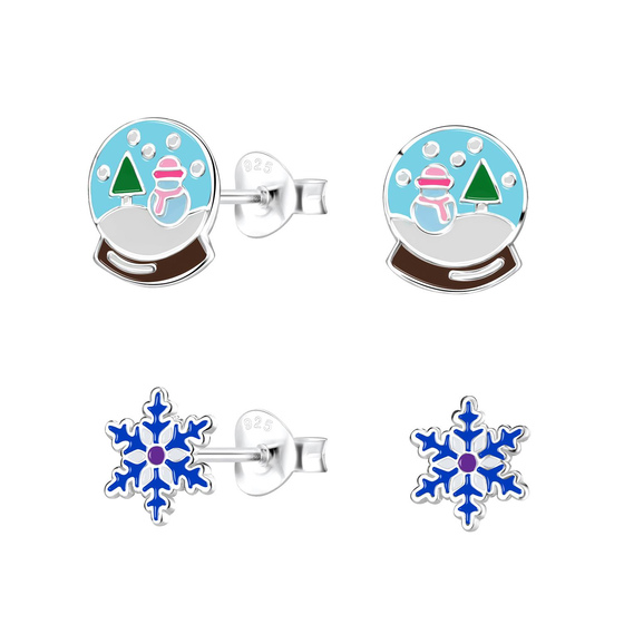 Weihnachten Kinder Ohrringe Set 925 Silber