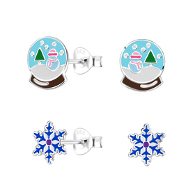 Weihnachten Kinder Ohrringe Set 925 Silber