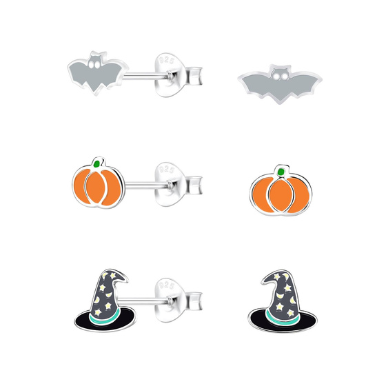 Halloween Kinder Ohrringe Set 925 Silber