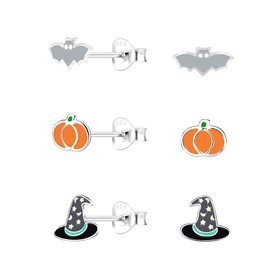 Halloween Kinder Ohrringe Set 925 Silber