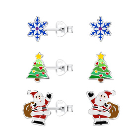 Weihnachten Kinder Ohrringe Set 925 Silber
