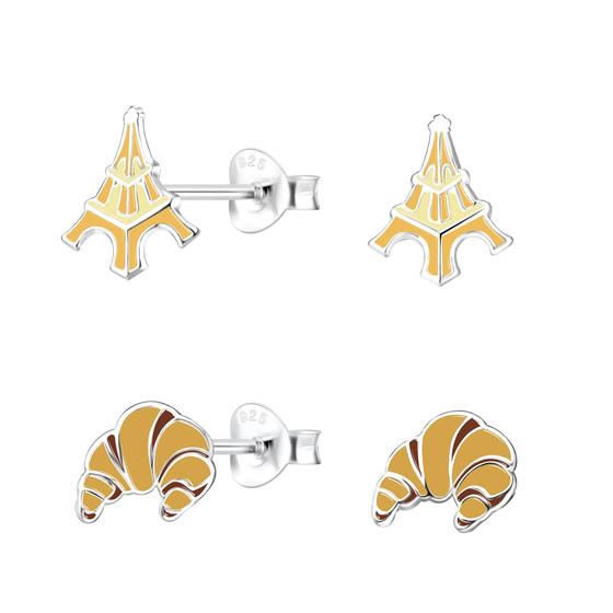 Frankreich Kinder Ohrringe Set 925 Silber