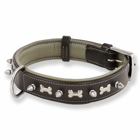 Auf dem Bild zu sehen ist ein Halsband für Hunde aus echt...