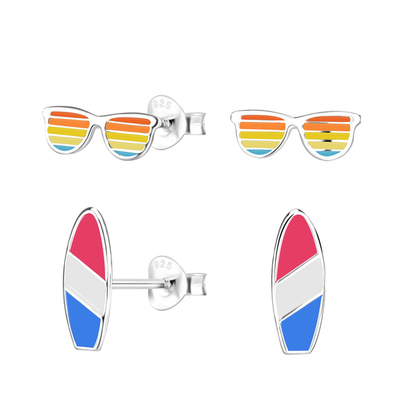 Sommer Kinder Ohrringe Set 925 Silber