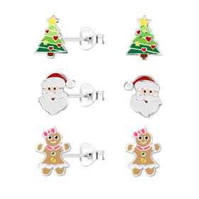 Weihnachten Kinder Ohrringe Set 925 Silber