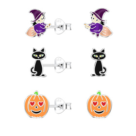 Halloween Kinder Ohrringe Set 925 Silber