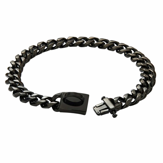 Hundehalsband aus Edelstahl Hundekette schwarz plattiert 19mm breit