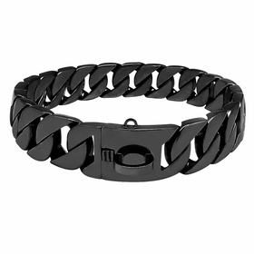 Hundehalsband aus Edelstahl Hundekette schwarz plattiert...