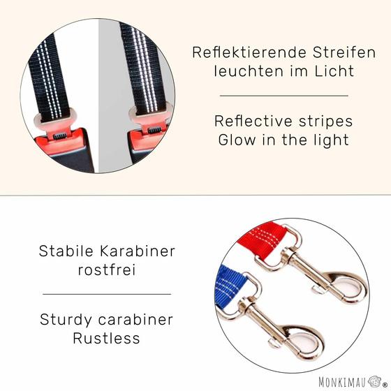 Hunde Sicherheitsgurt mit Ruckdmpfer aus Nylon