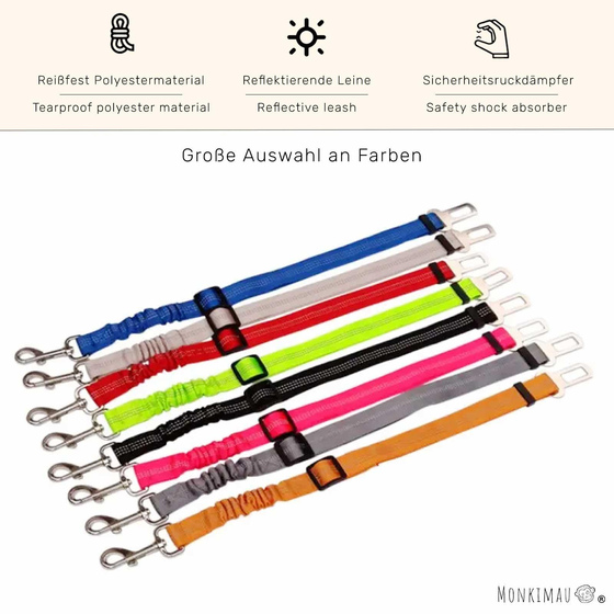 Hunde Sicherheitsgurt mit Ruckdmpfer aus Nylon
