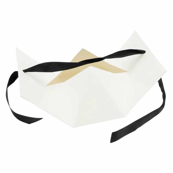 Geschenkschachtel im Handtaschen-Design wei klein