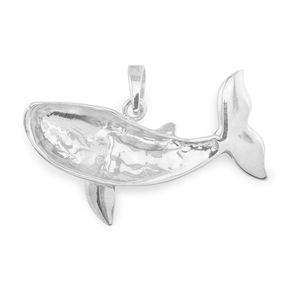Das Bild mit Beschreibung zeigt ein Damen Anhnger mit einerm Wal Fisch aus 925 Sterling Silver echt Silber mit Perlmutt