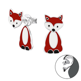 Auf dem Bild zu sehen sind Kinder Ohrringe Fuchs Doppel...