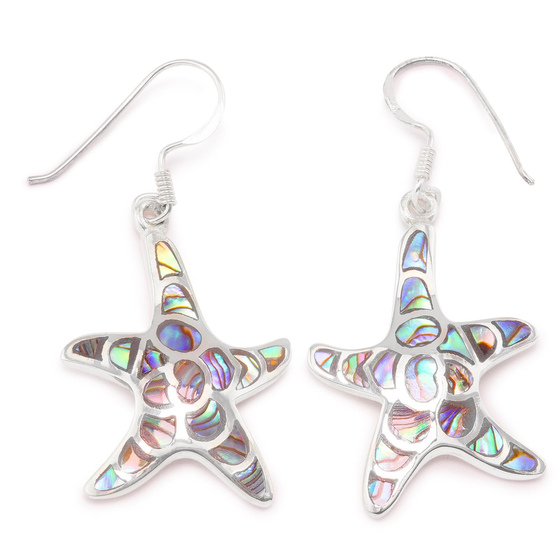 Auf dem Bild zu sehen sind Damen Ohrringe Seestern Ohrhnger aus 925 Sterling Silver echt Silber