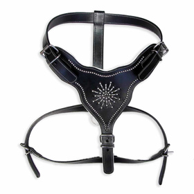 Auf dem Bild zu sehen ist ein Hundegeschirr aus Leder mit...