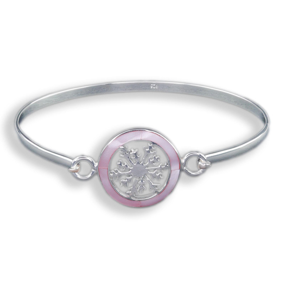 Auf dem Bild zu sehen ist ein Schneeflocke Armreifen aus 925 Sterling Silver echt Silber
