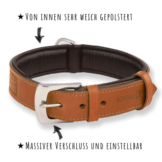Hundehalsband aus Leder mit Flechtpr�gung