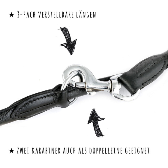 verstellbare Hundeleine aus Leder