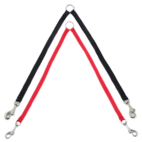 Auf dem Bild zu sehen ist ein Koppelleine Hundeleine fr 2 Hunde aus Nylongurt