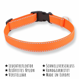 Hundehalsband, Klassisches, Verstellbares, Reflektierendes Nylonhalsband, Geeignet Für