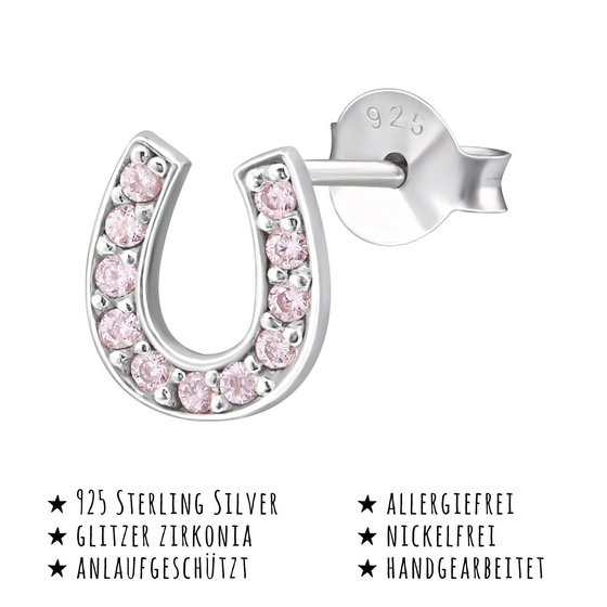 Hufeisen Glcksbringer Ohrringe aus 925 Silber