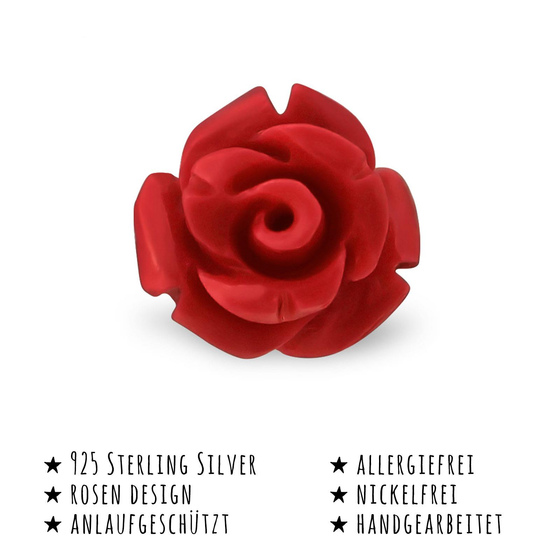 Rosen Ohrringe aus 925 Silber